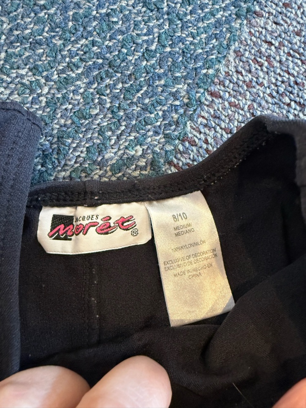 Kids gymnastics leotard/biketard, black tank medium - Picture 3 of 4
